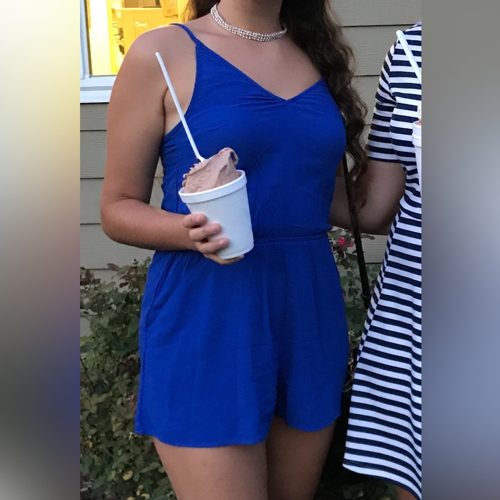 Royal Blue Romper with Pockets